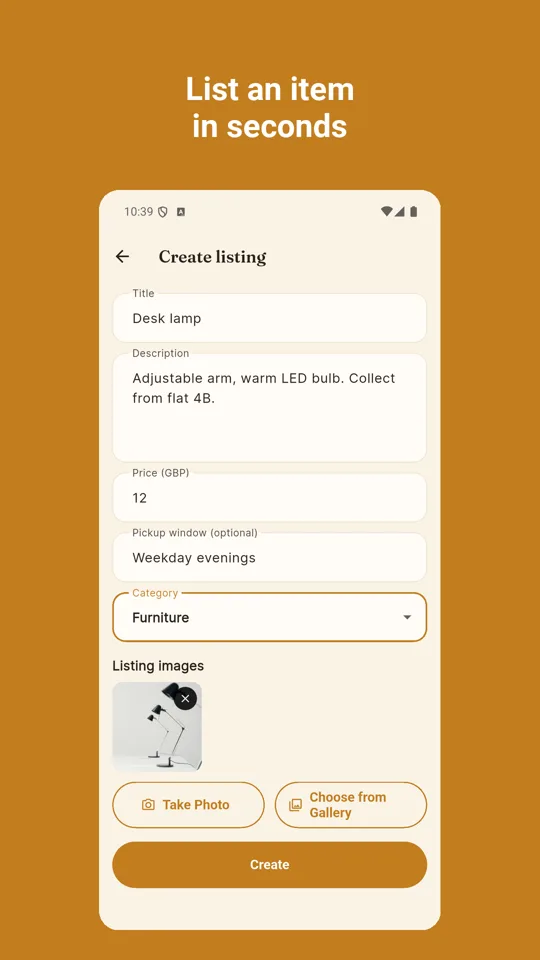 List an item in seconds