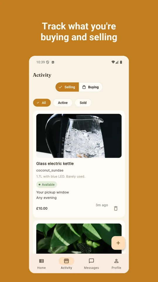 Track what you're buying and selling